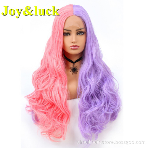 Lace Front Wholesale Prices Wig For Women Middle Part Daily Or Party Long Natural Wave Blonde Color Synthetic Ladies Hair Wigs